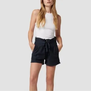 🆕 HUDSON Women's Black Paper Bag Shorts - Size 27