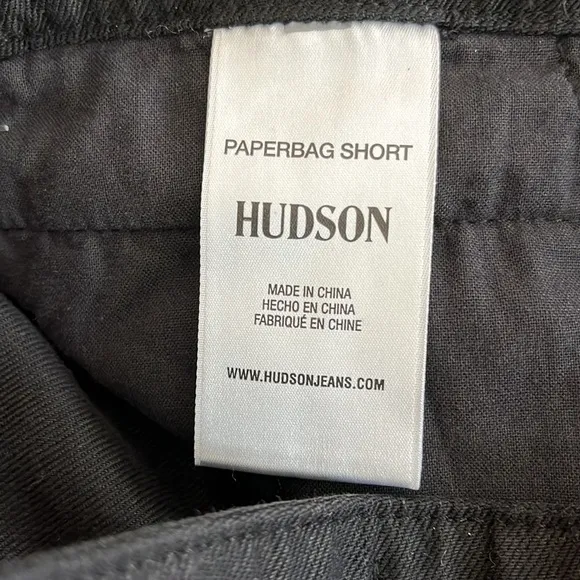 🆕 HUDSON Women's Black Paper Bag Shorts - Size 27