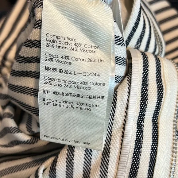 3.1 Phillip Lim Ivory &amp; Black Striped Linen Blend Shorts Size 2