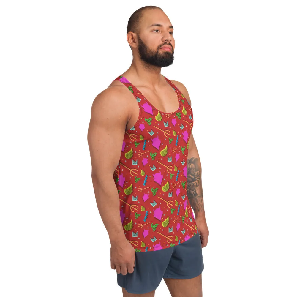 90s Style Devil Pattern Unisex Tank Top / All Over Print