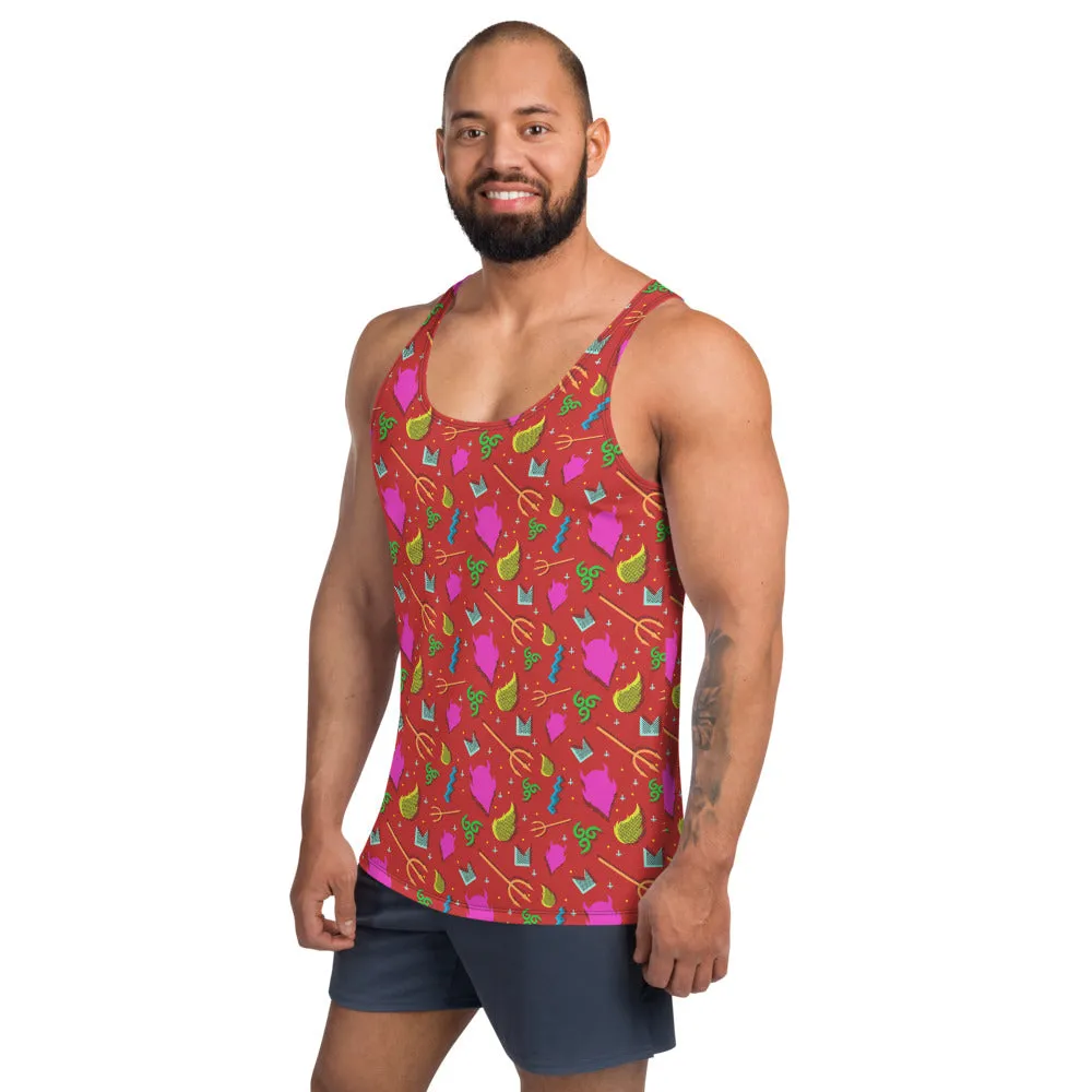 90s Style Devil Pattern Unisex Tank Top / All Over Print