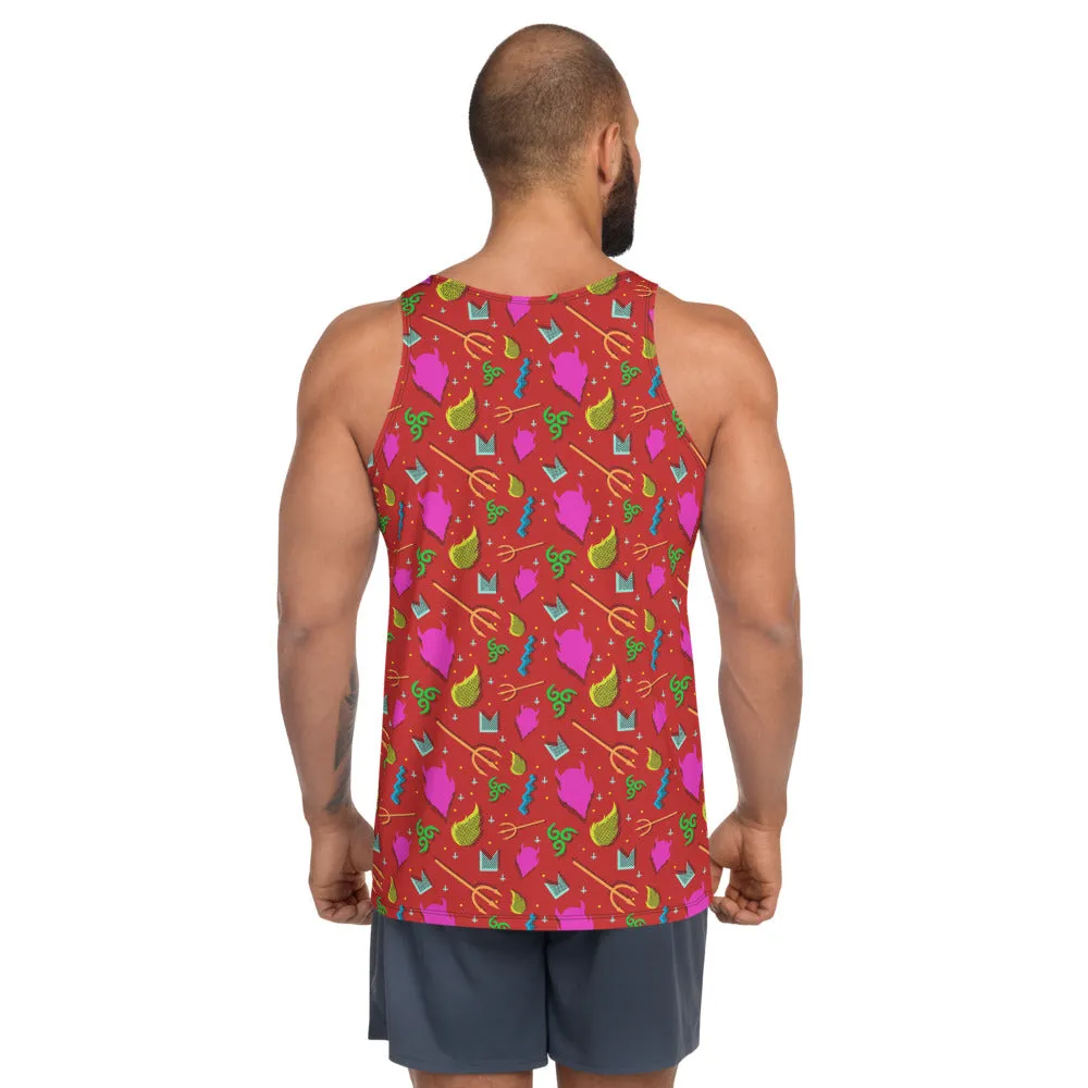 90s Style Devil Pattern Unisex Tank Top / All Over Print