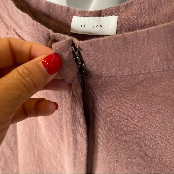 AA:  All: Row Mauve Burgundy High Waisted Linen shorts Sz L
