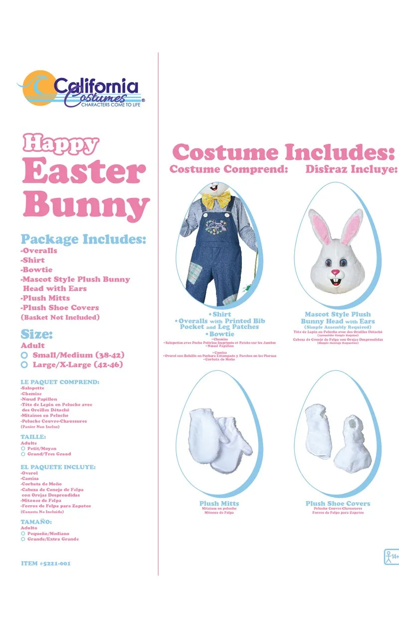 Adult Happy Easter Bunny Costume