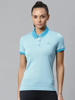 Alcis Women's Solid Turquoise Blue Tshirts
