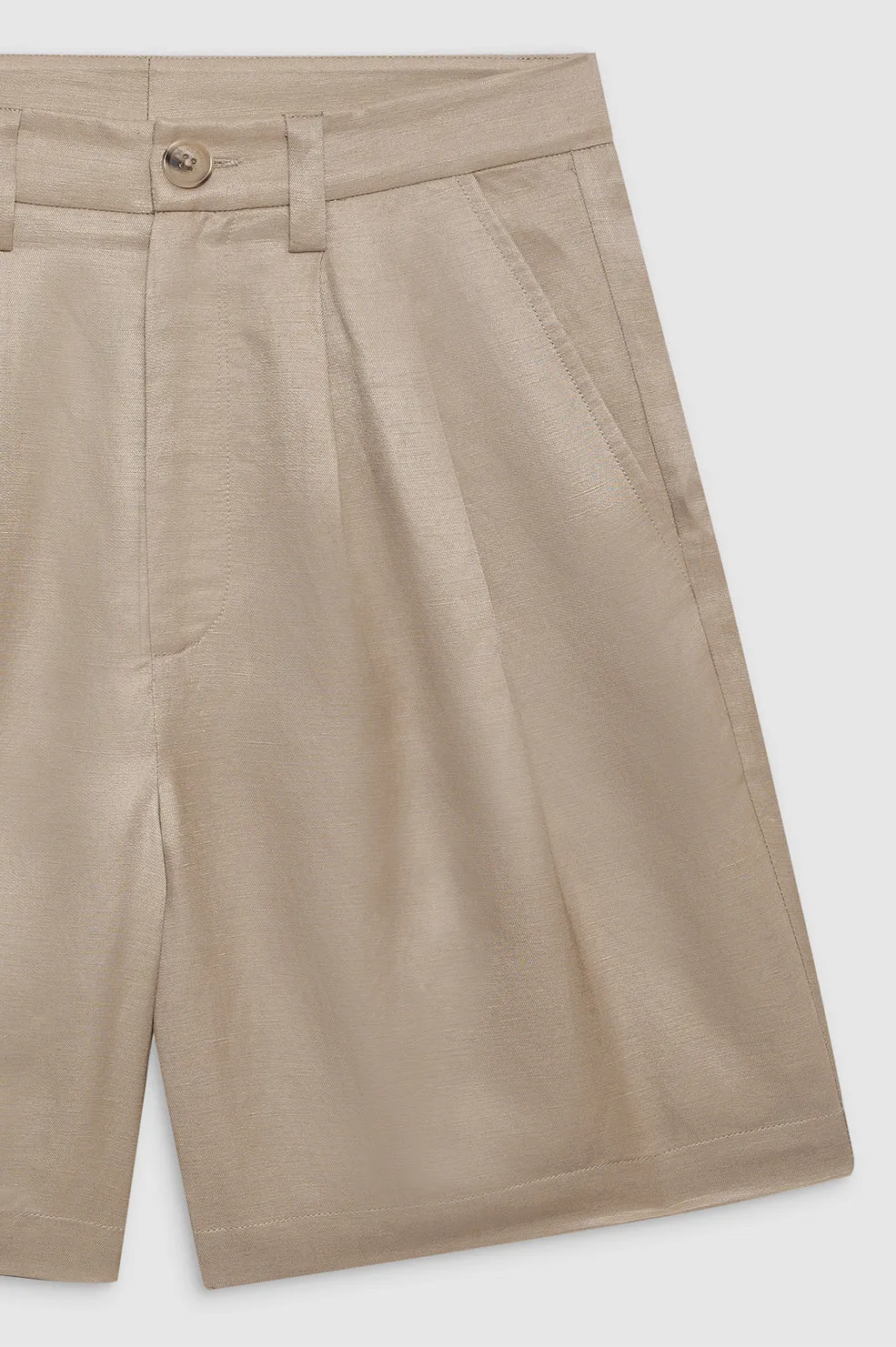 Anine Bing Carrie Short in Oatmeal Linen Blend