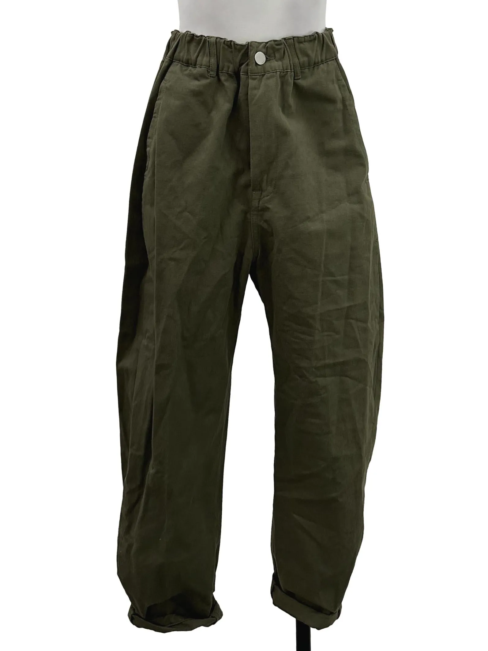 Army Green Elastic Band Pants