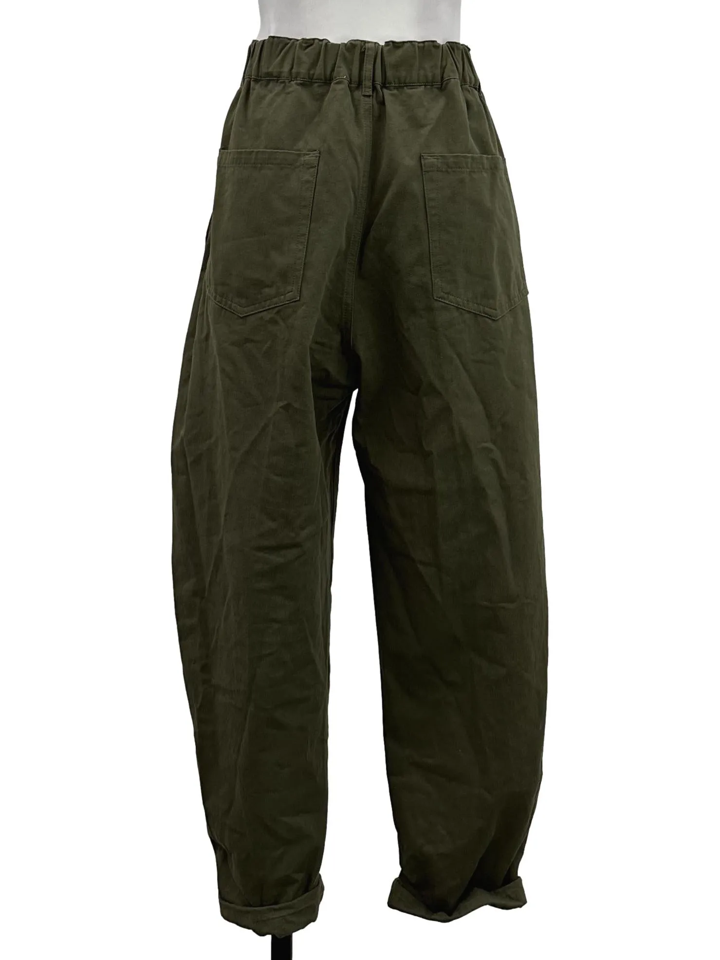Army Green Elastic Band Pants