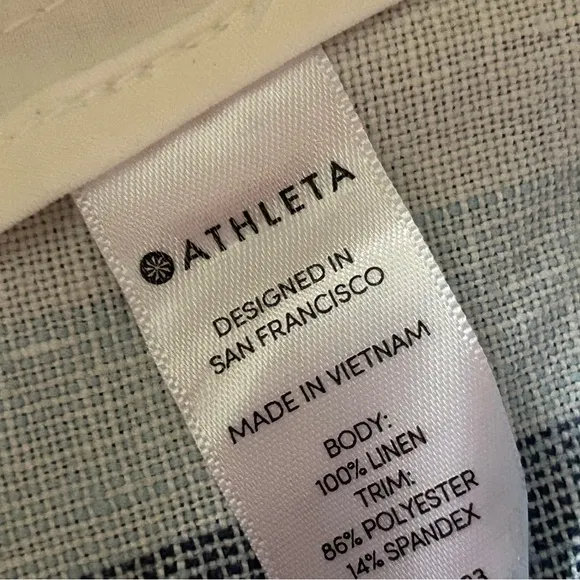 Athleta Beachside Bali Linen Shorts Lot Of 2 Gray and Striped Size 6
