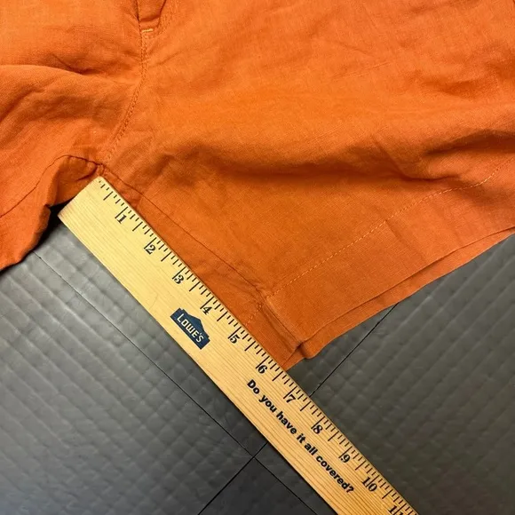 Athleta Womens size 4 Sunbaked Clay Voyager Linen Shorts Adjustable Waist