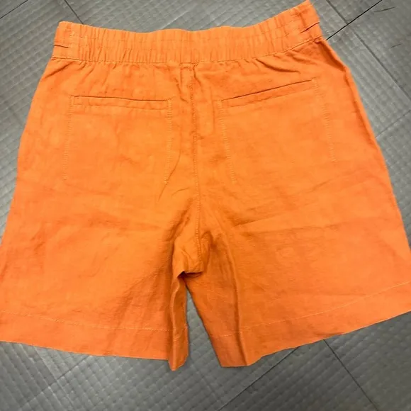 Athleta Womens size 4 Sunbaked Clay Voyager Linen Shorts Adjustable Waist