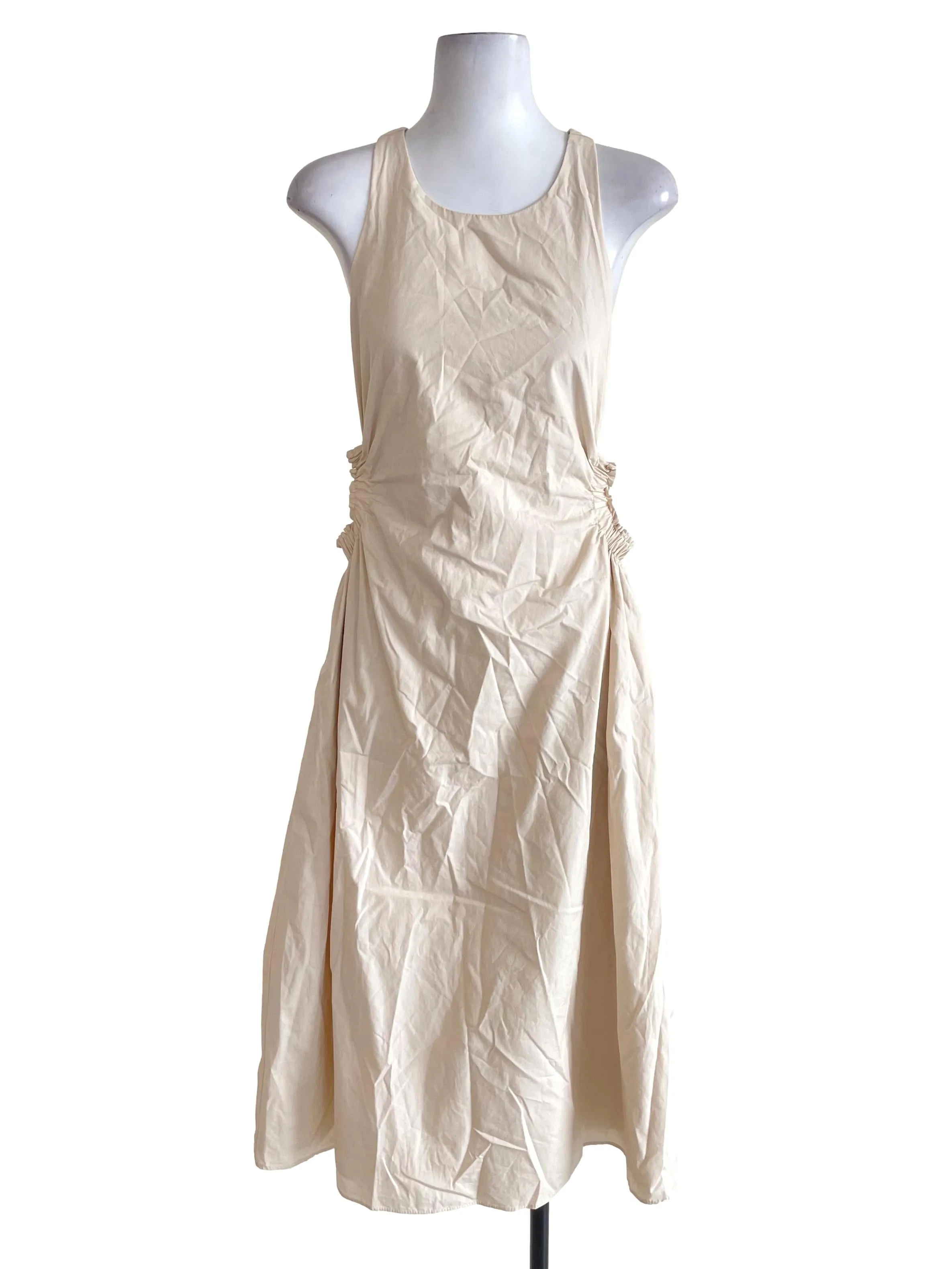Beige Hollow Waist Cami Dress TWL