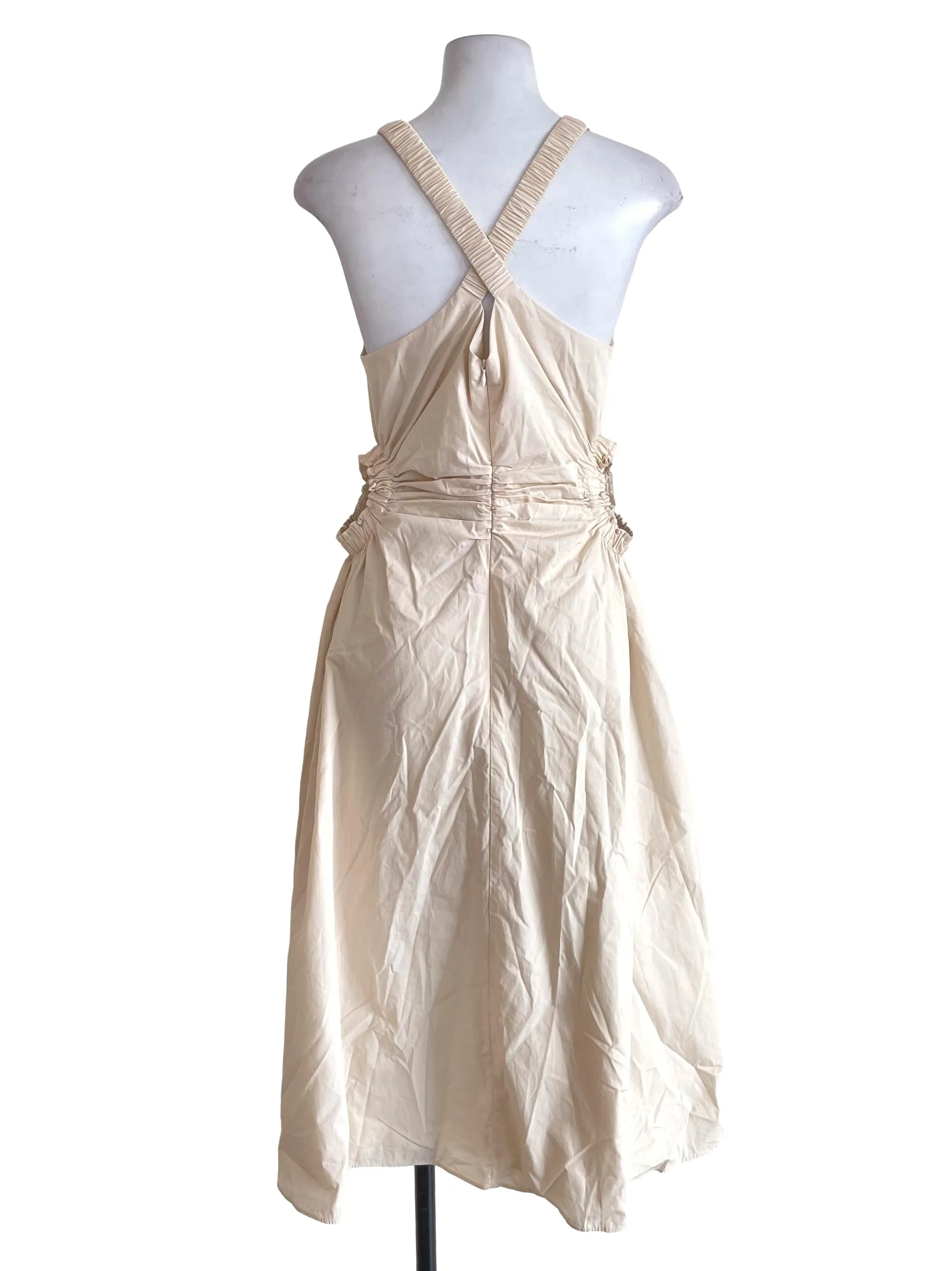 Beige Hollow Waist Cami Dress TWL