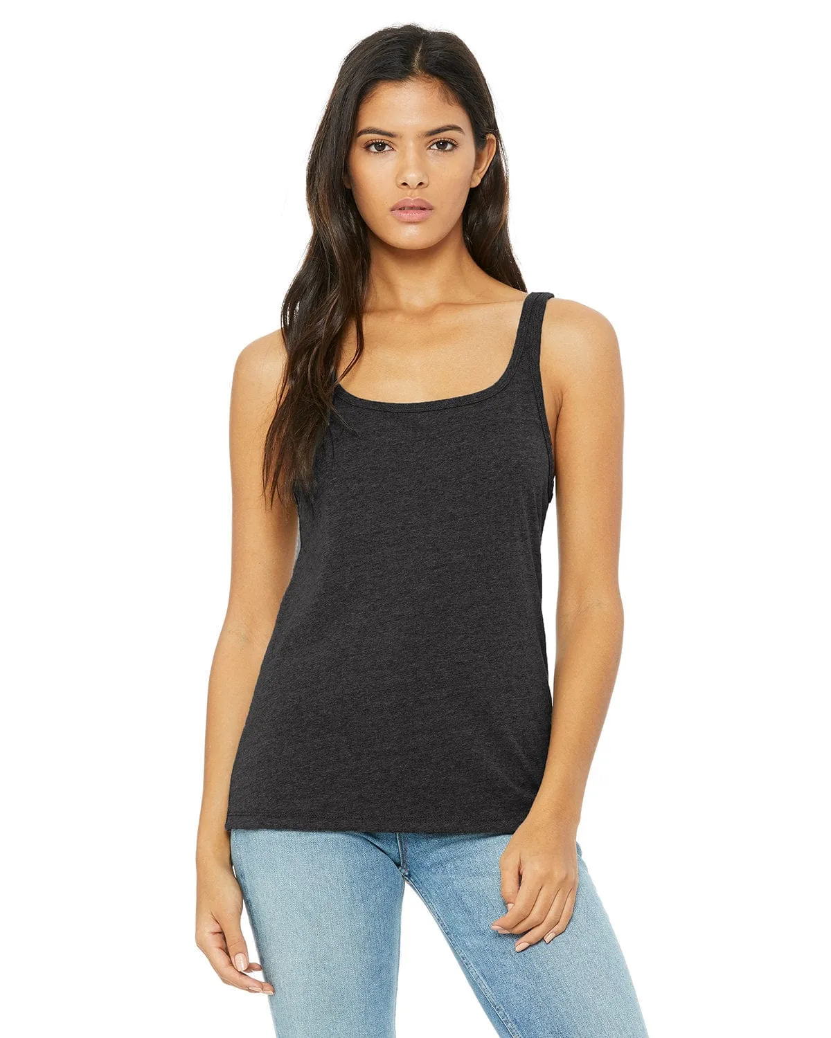 Bella Canvas Ladies Relaxed Jersey Tank | Dk Grey Hthr