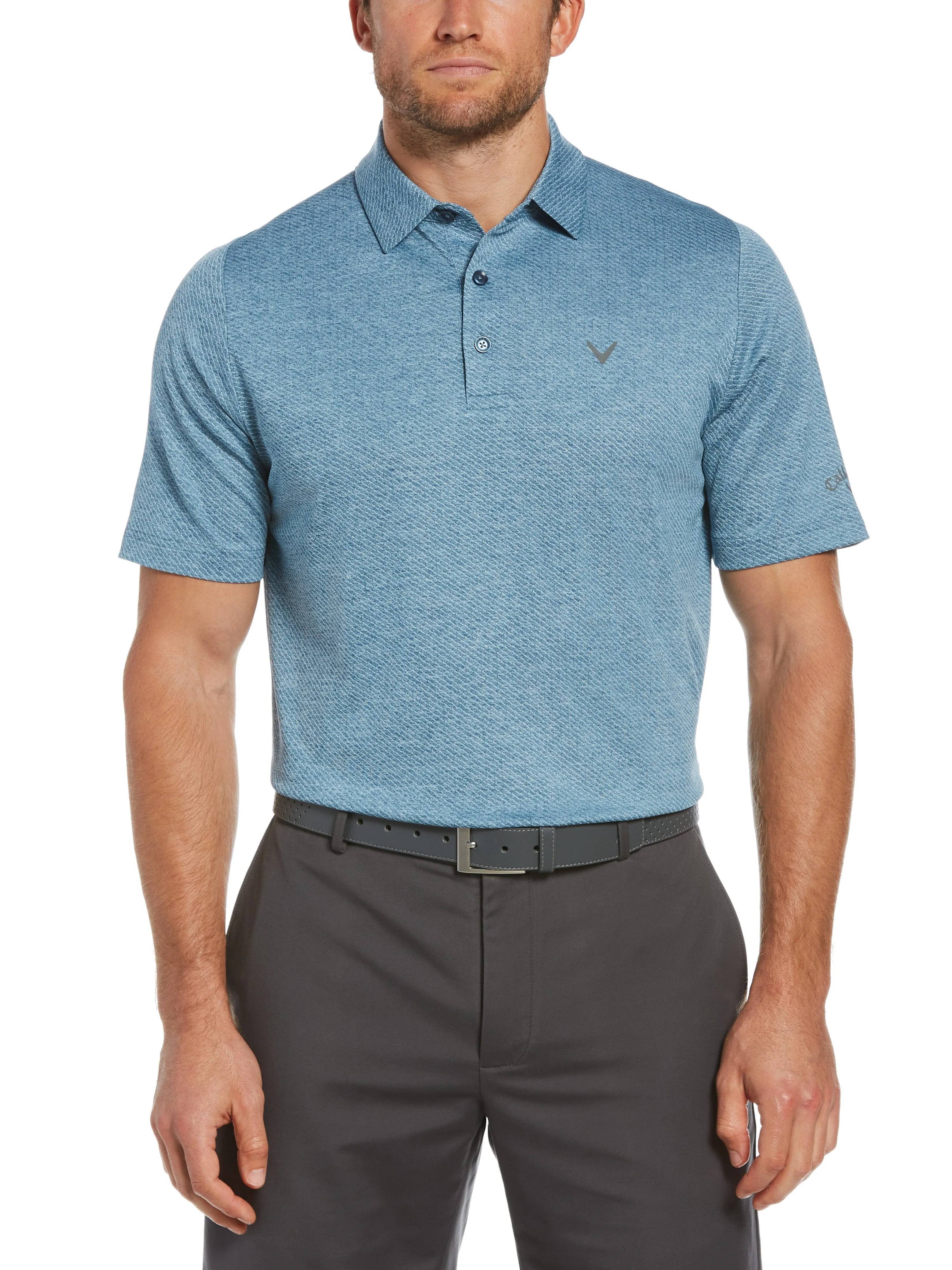 Big & Tall Ventilated Heather Jacquard Golf Polo