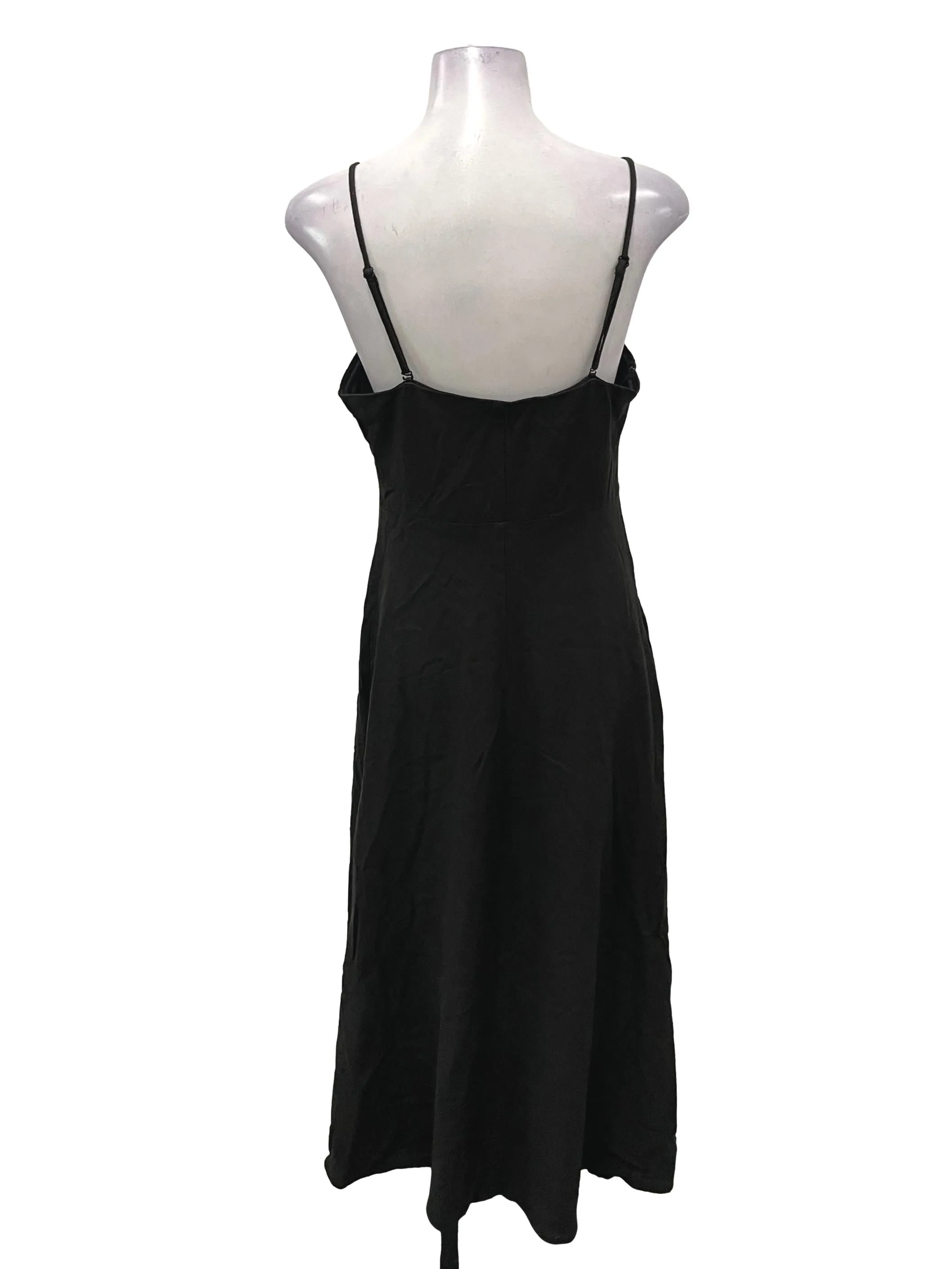 Black Halter Cami Midi Dress