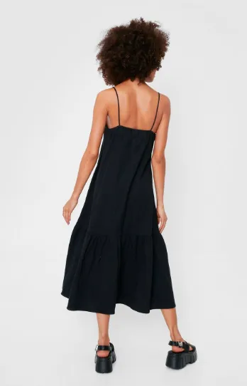 Black Tiered Cami Mini Dress