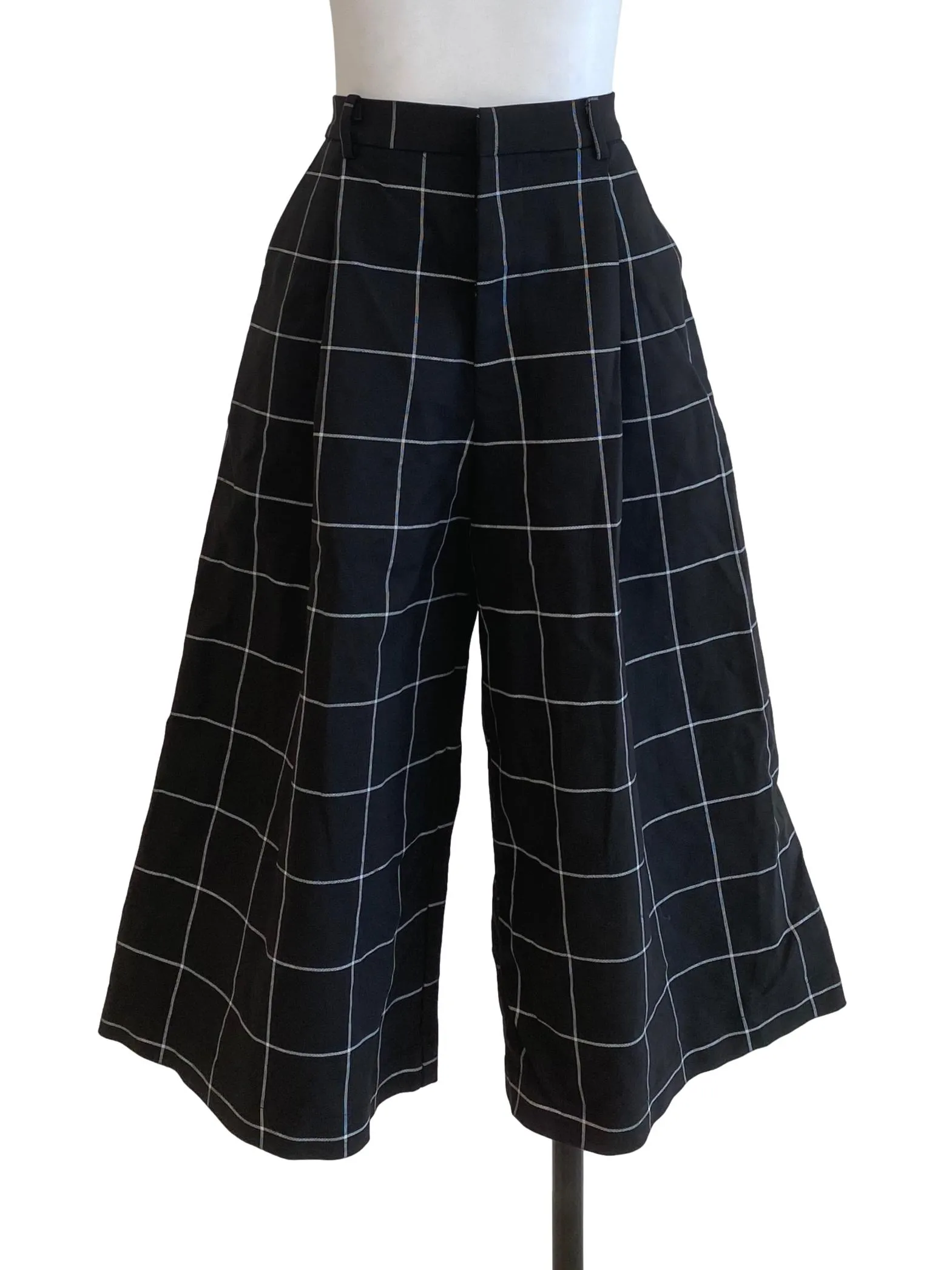 Black Window Pane Check Culottes TEM