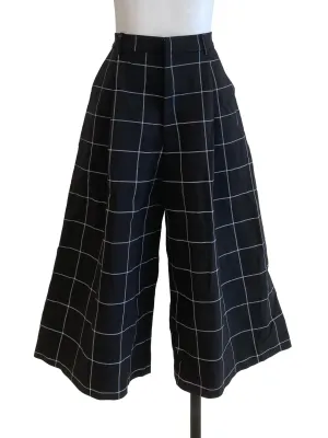 Black Window Pane Check Culottes TEM