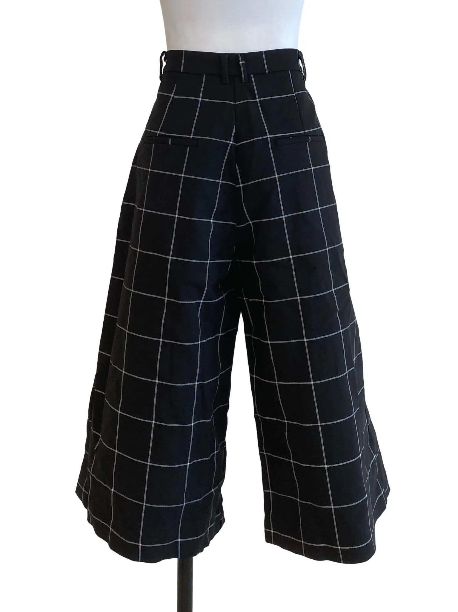 Black Window Pane Check Culottes TEM