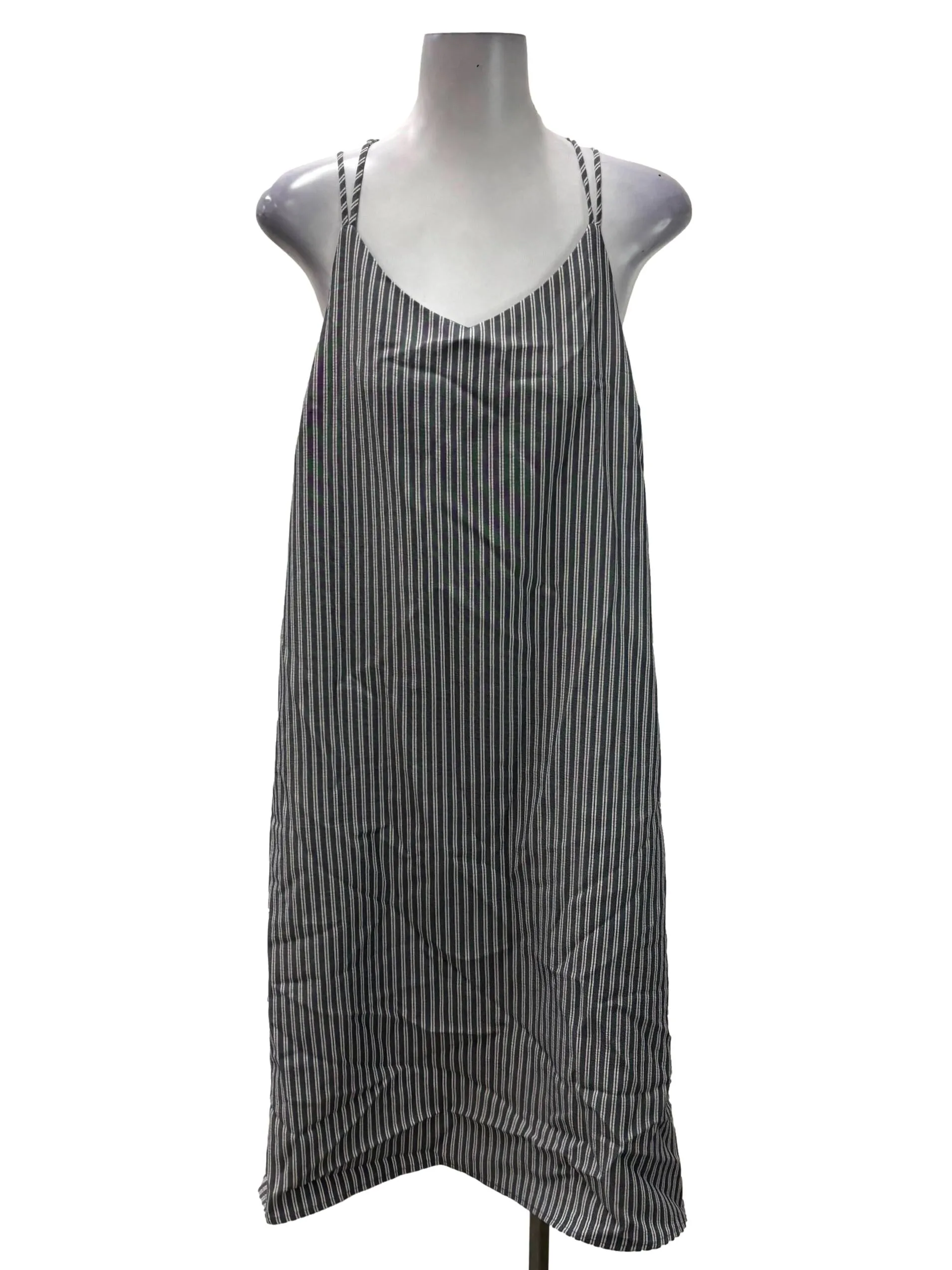 Blue And White Striped Midi Cami Dress