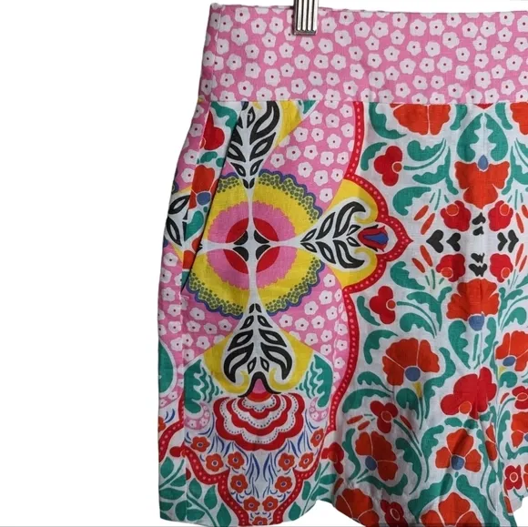 Boden Georgia linen shorts in multi passion bloom sz 8 NWT