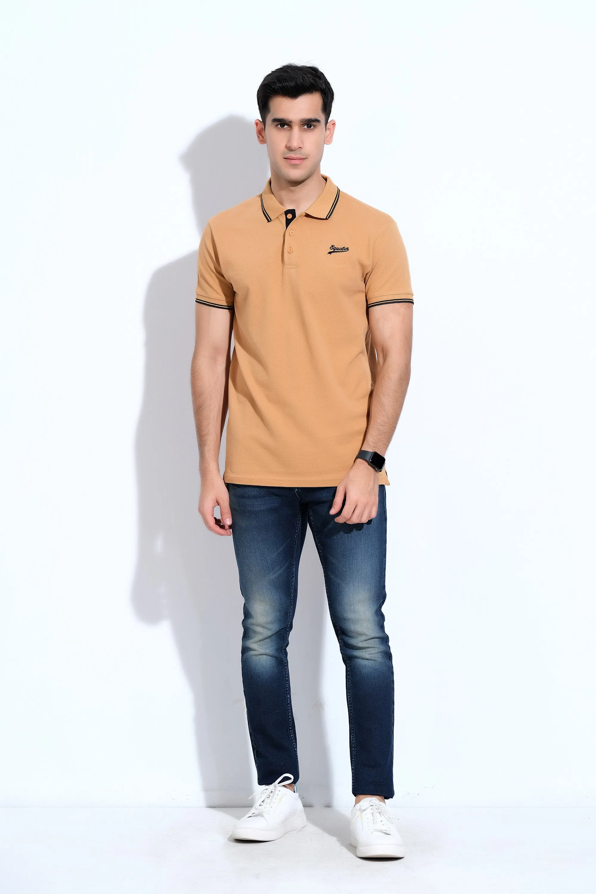 Brown Half Sleeve Polos