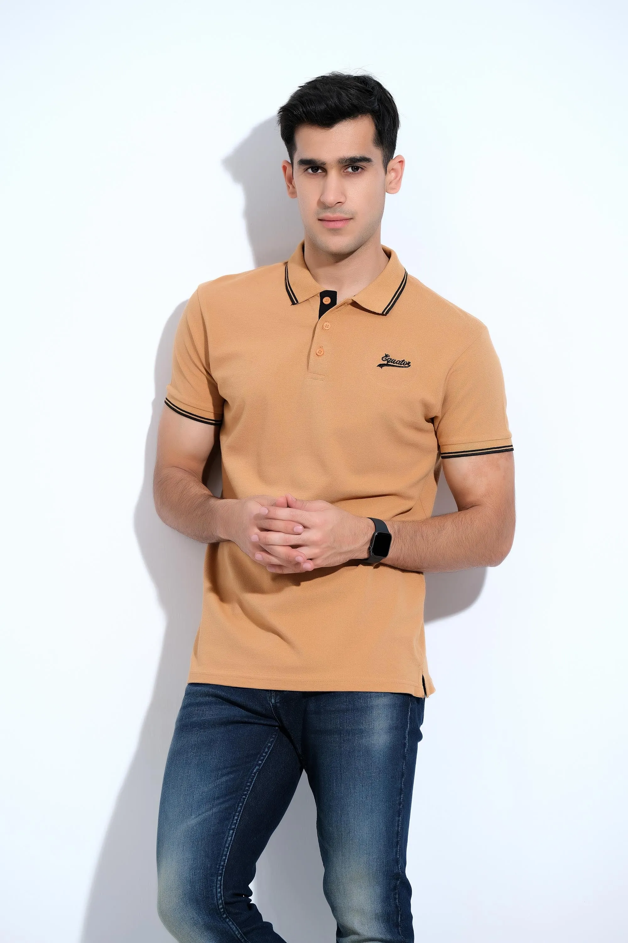 Brown Half Sleeve Polos