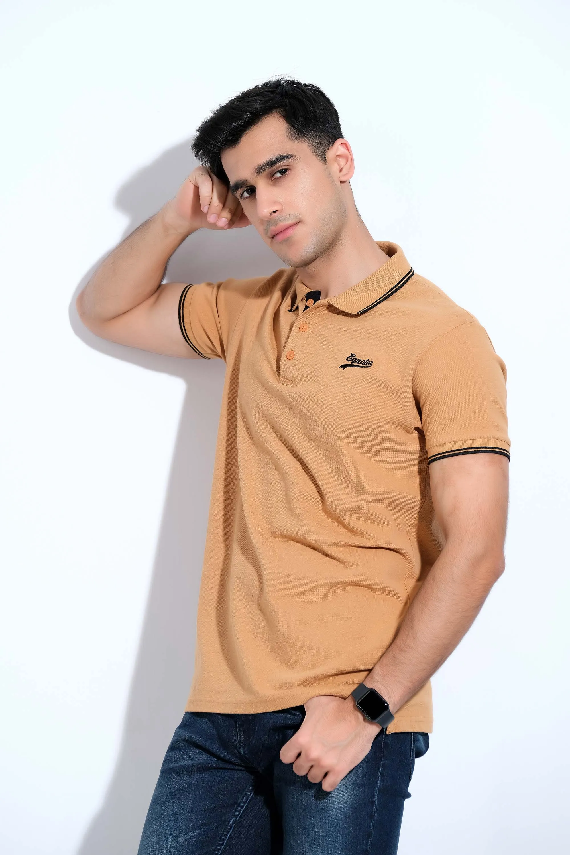 Brown Half Sleeve Polos
