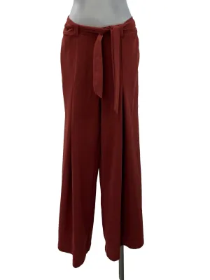 Burnt Red Tie Front Pants