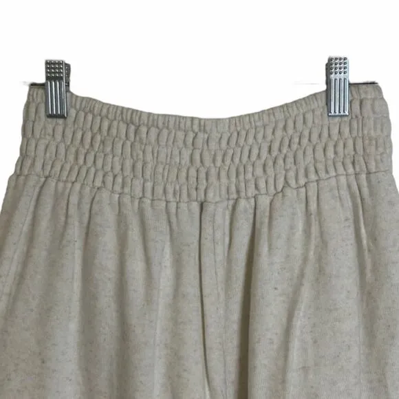 Calme By JOHNNY WAS NWT Smocked Soft Linen Blend Cozy Shorts *Ecru XS