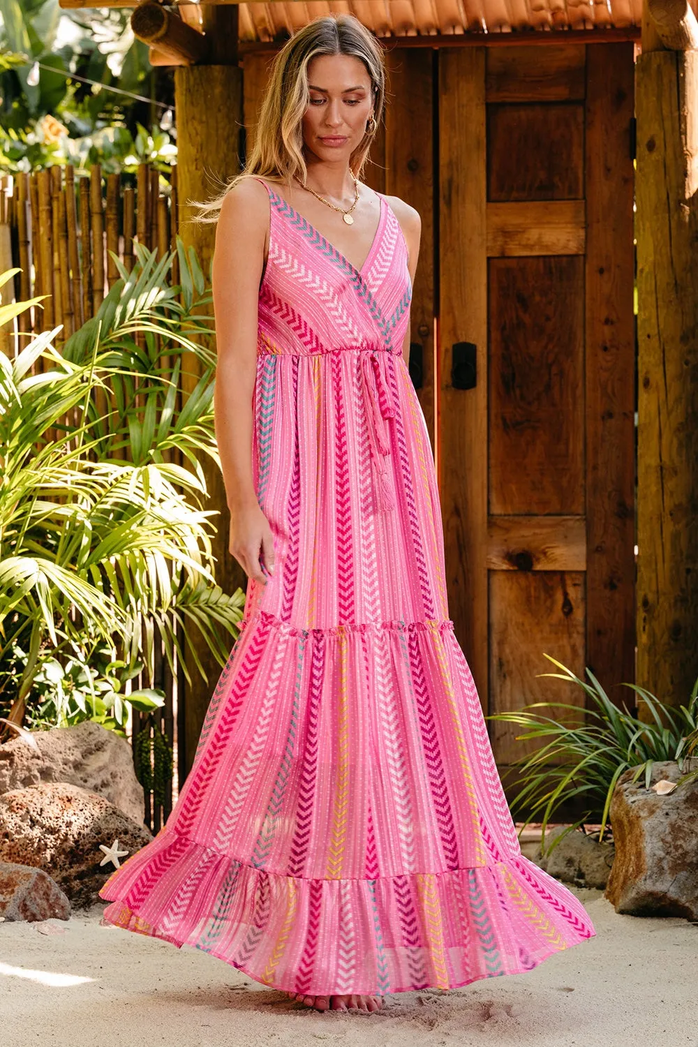 Carina Printed Surplice Maxi Cami Dress