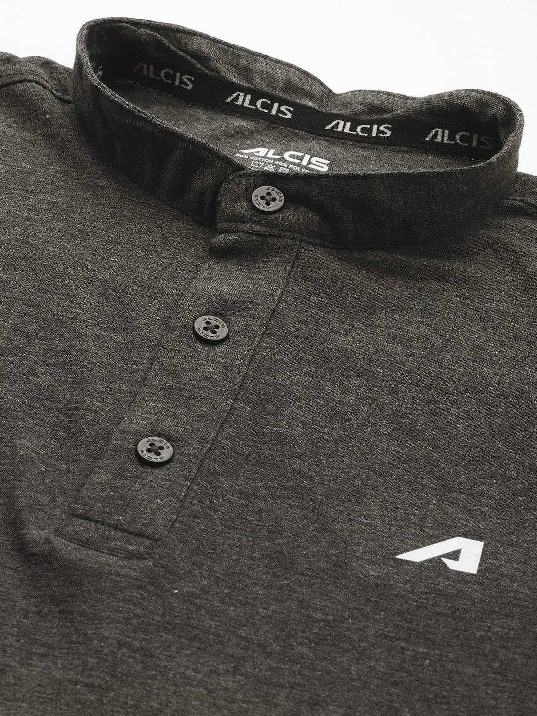 Charcoal Polo Collar Dry Tech Yoga or Gym T-shirt