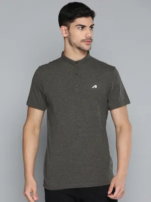 Charcoal Polo Collar Dry Tech Yoga or Gym T-shirt