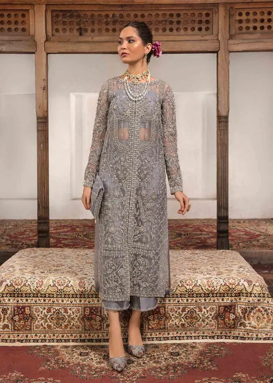 Classic Grey embellished Pakistani Wedding Dress Kameez Trousers