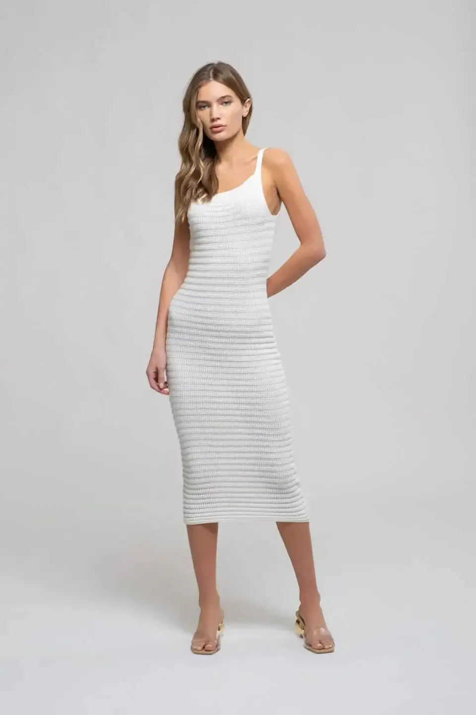 CROCHET CAMI MIDI DRESS