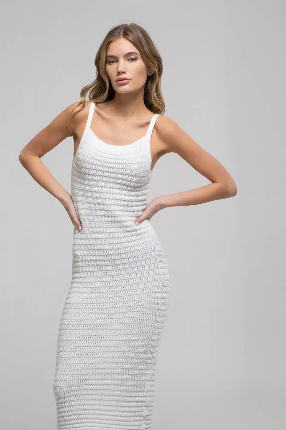 CROCHET CAMI MIDI DRESS