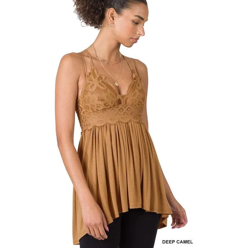 Crochet lace cami