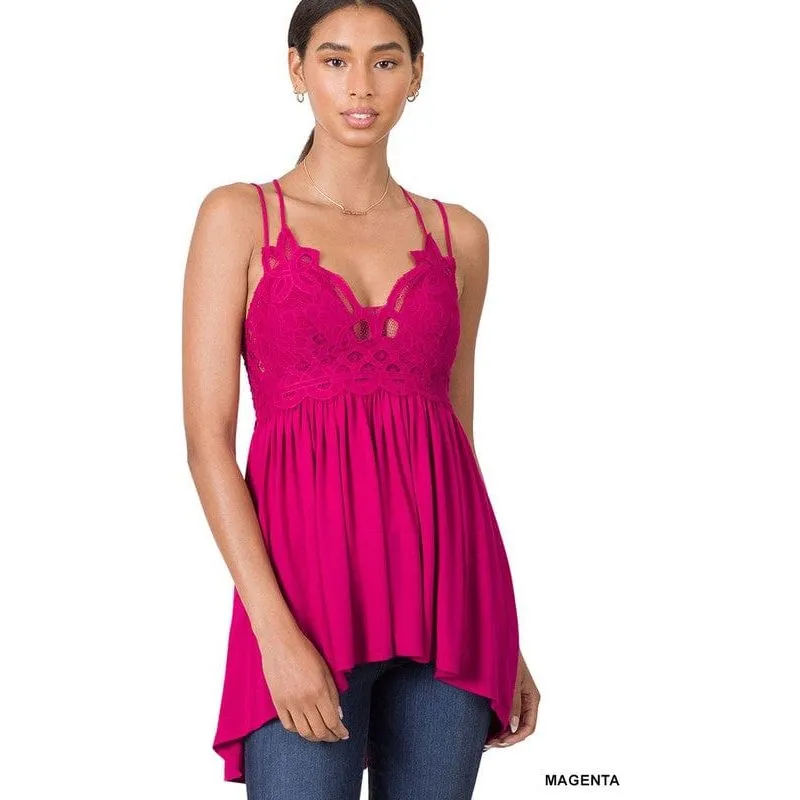 Crochet lace cami