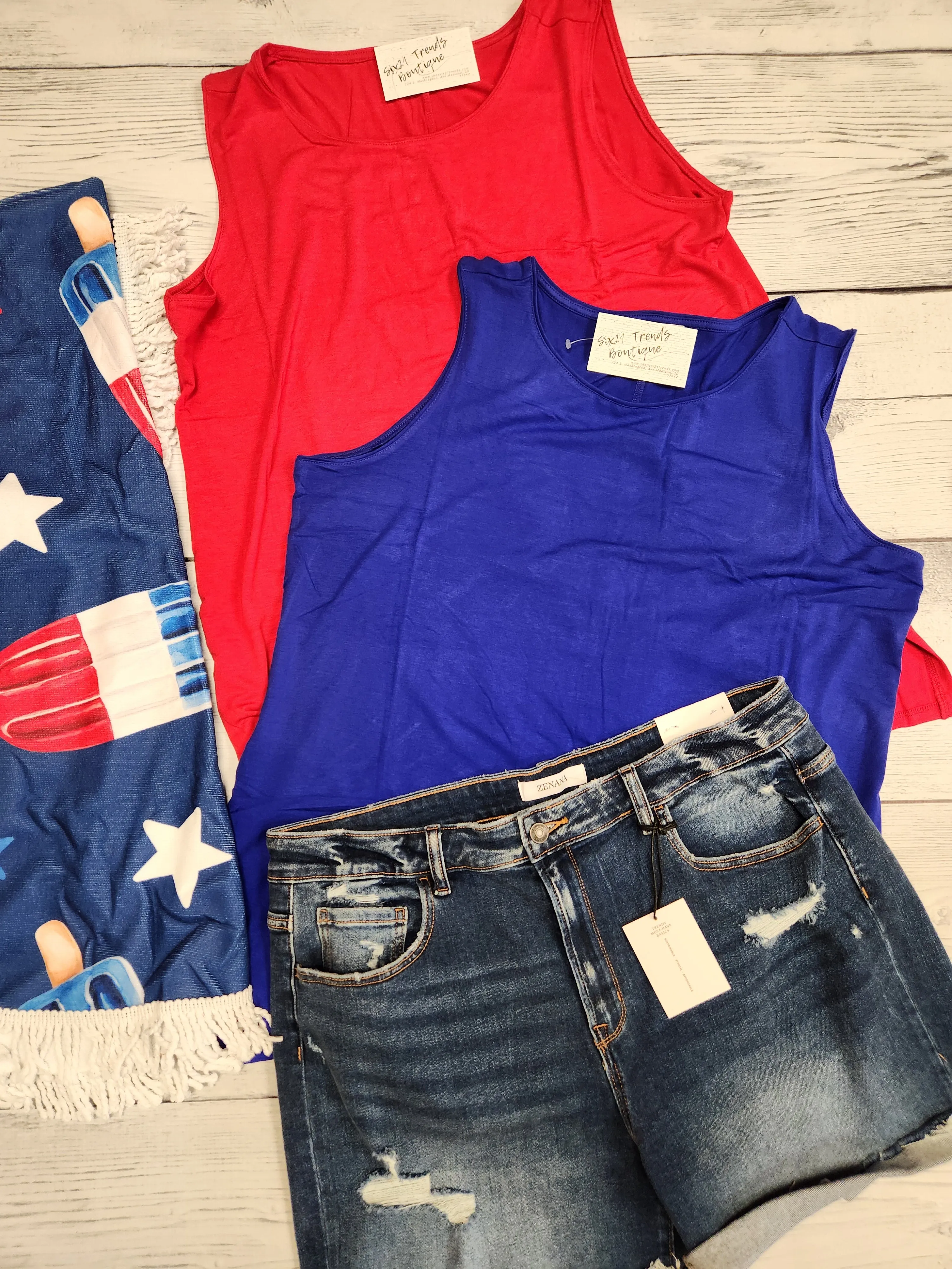Curvy Sleeveless Round Neck Top (2 NEW colors)