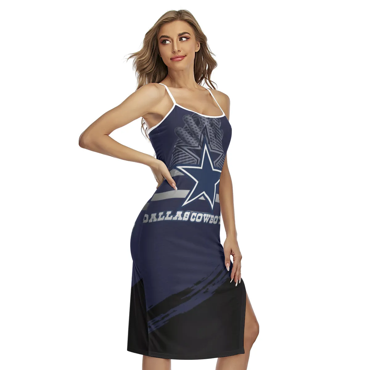 Dallas Cowboys - Women's Back Cross Cami Dress