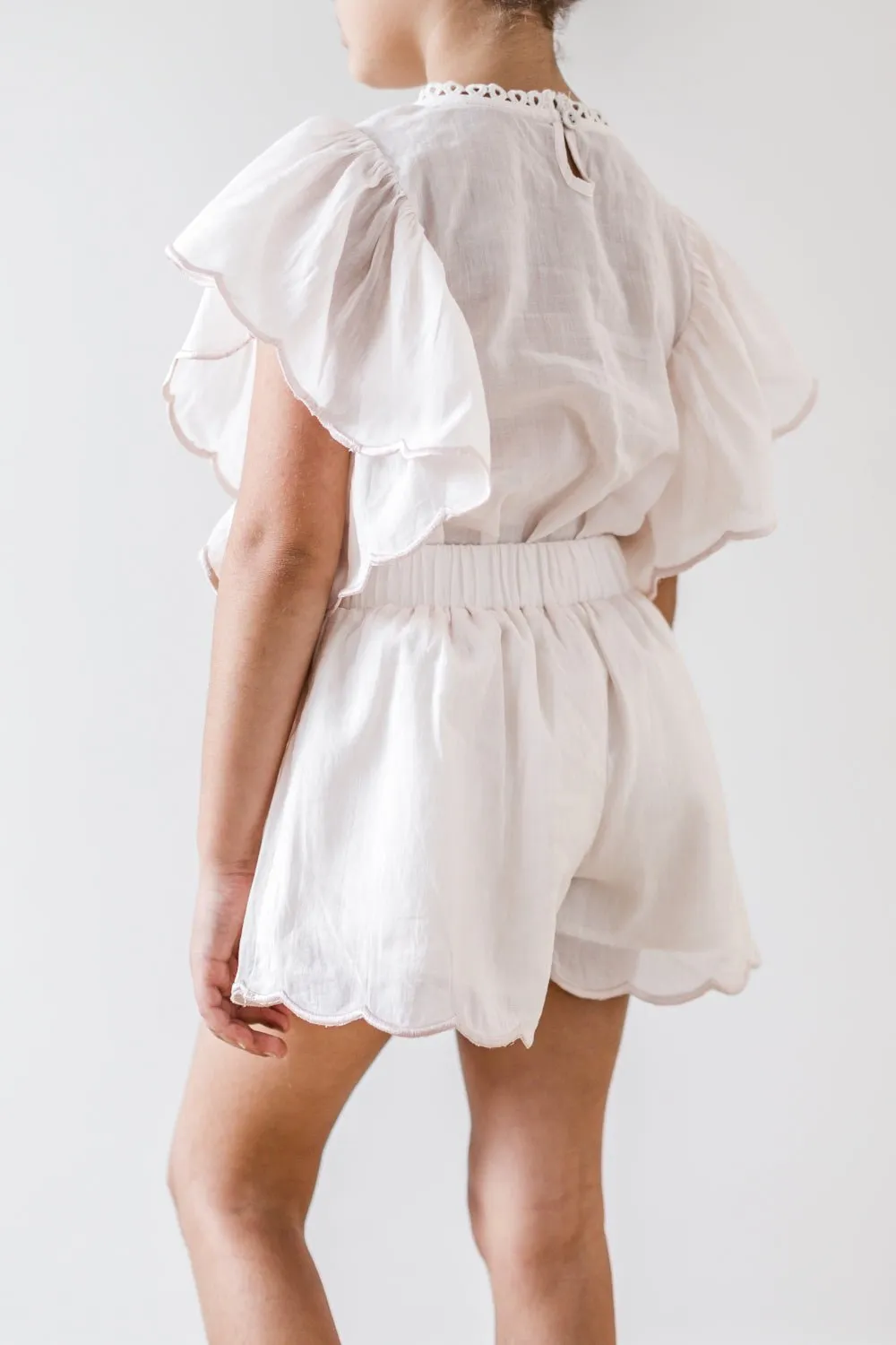 Delicate Pink Scallop Shorts *LAST PIECE 5 years*