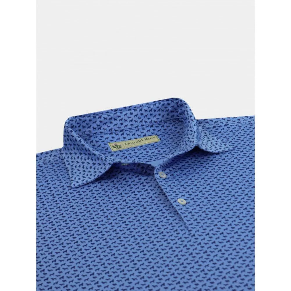 Donald Ross Mens Classic Fit Short Sleeve Jersey Polo - BLUE JAY / NAVY