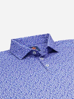 Donald Ross Mens Hamilton Sport Fit Polo - COBALT/WHITE/PRIMROSE