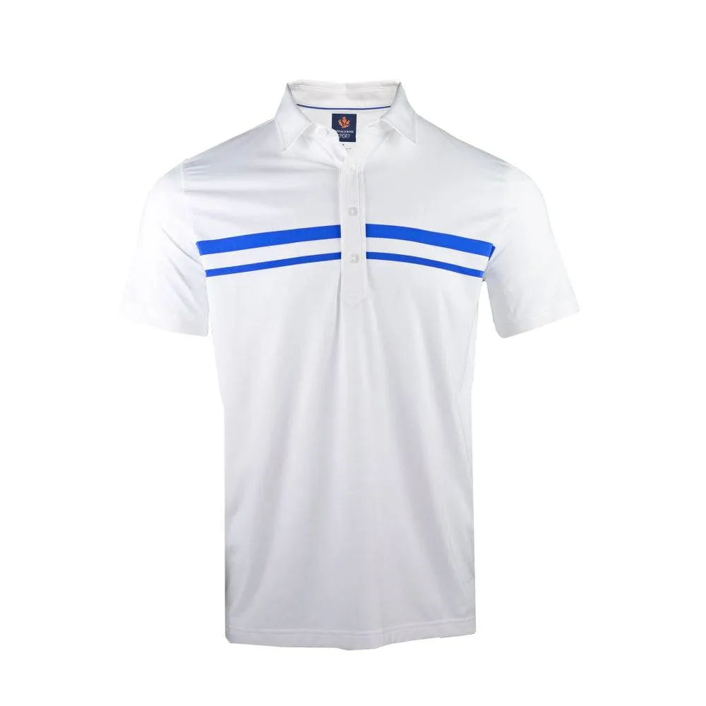 Donald Ross Mens Sport Fit Riley Polo - WHITE/ROYAL