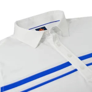 Donald Ross Mens Sport Fit Riley Polo - WHITE/ROYAL