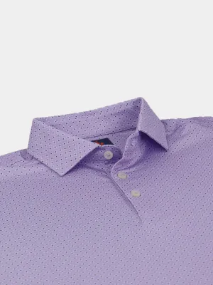 Donald Ross Mens Sport Fit William Pinwheel Print Polo - LAVENDER/WHITE/BLACK