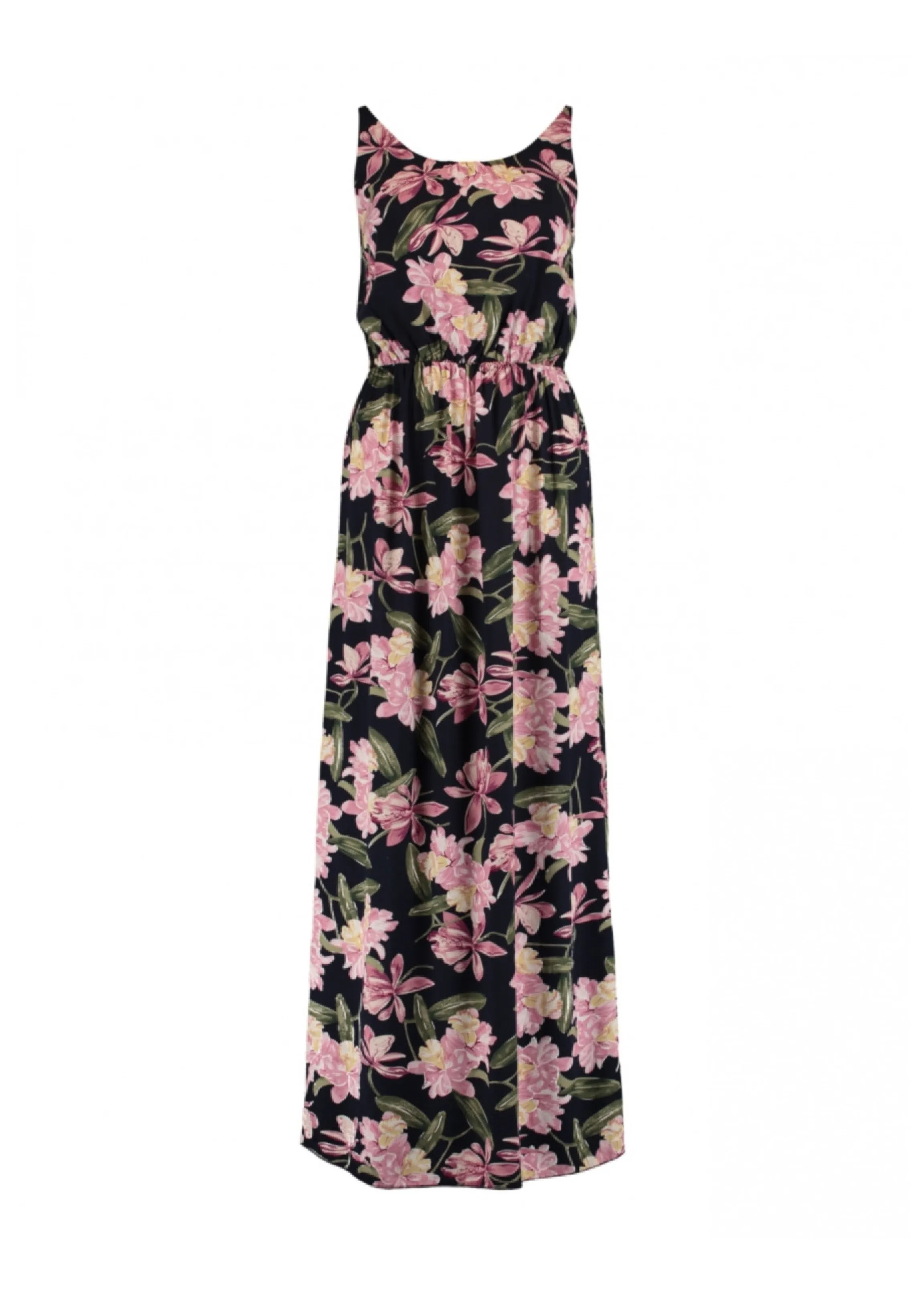 Doris Navy Floral Print Maxi Dress