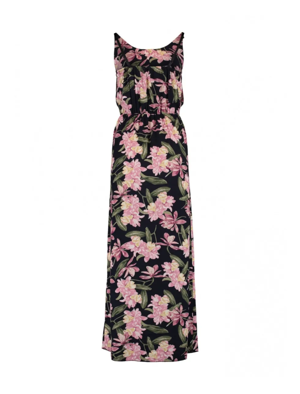 Doris Navy Floral Print Maxi Dress