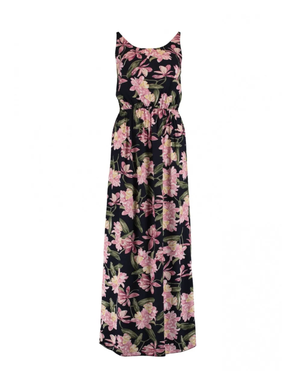 Doris Navy Floral Print Maxi Dress